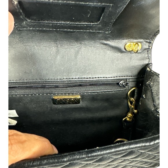 Ganson Quilted Handbag Elegant Black. Without Shoulder Strap. - Picture 3 of 6